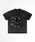 T-shirt oversize noir avec effet délavé vintage