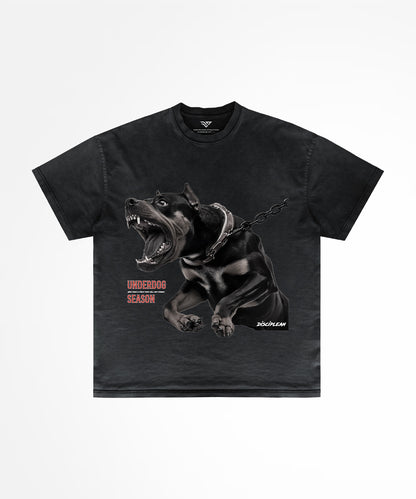 T-shirt oversize noir avec effet délavé vintage