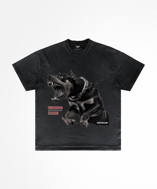 T-shirt oversize noir avec effet délavé vintage