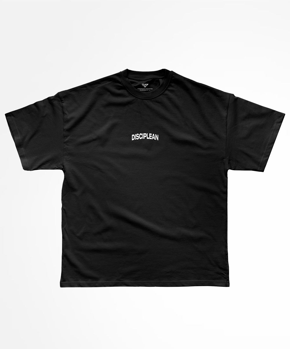 Vue de face d'un pump cover t-shirt oversize noir Disciplean