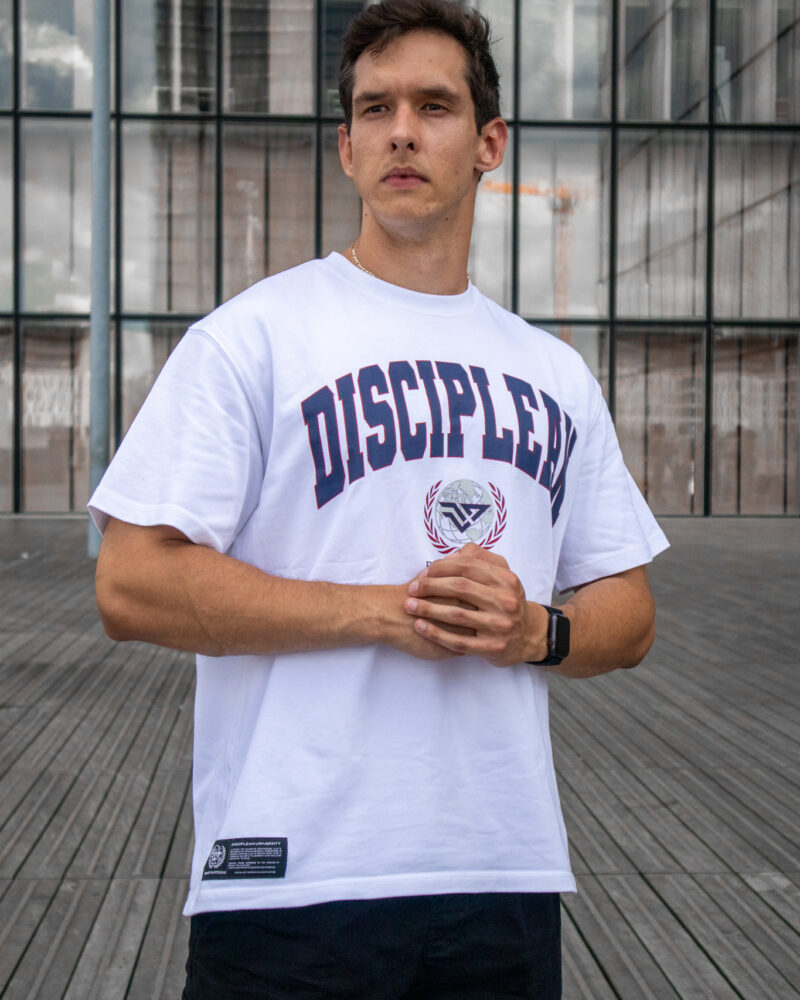 T-shirt Oversize Blanc - Disciplean Athletics - University Pump Cover