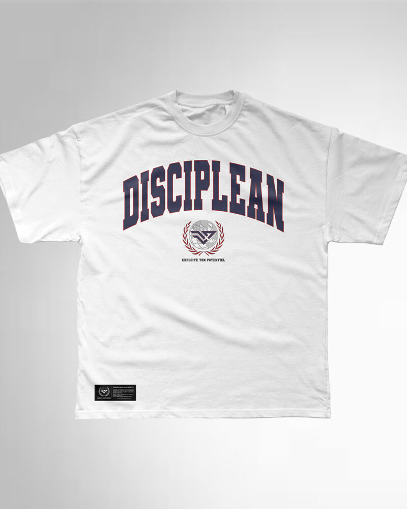 T-Shirt Oversize Blanc Universitaire - Disciplean Athletics - Collection University